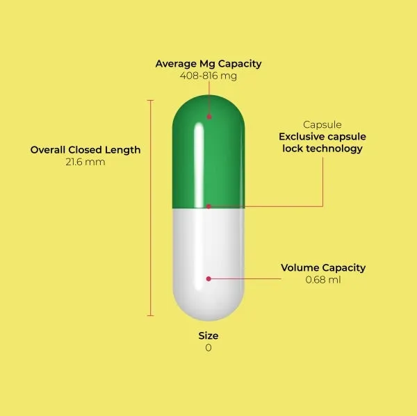Orange Vegetarian Capsules <br> Size 0 - Box of 100,000