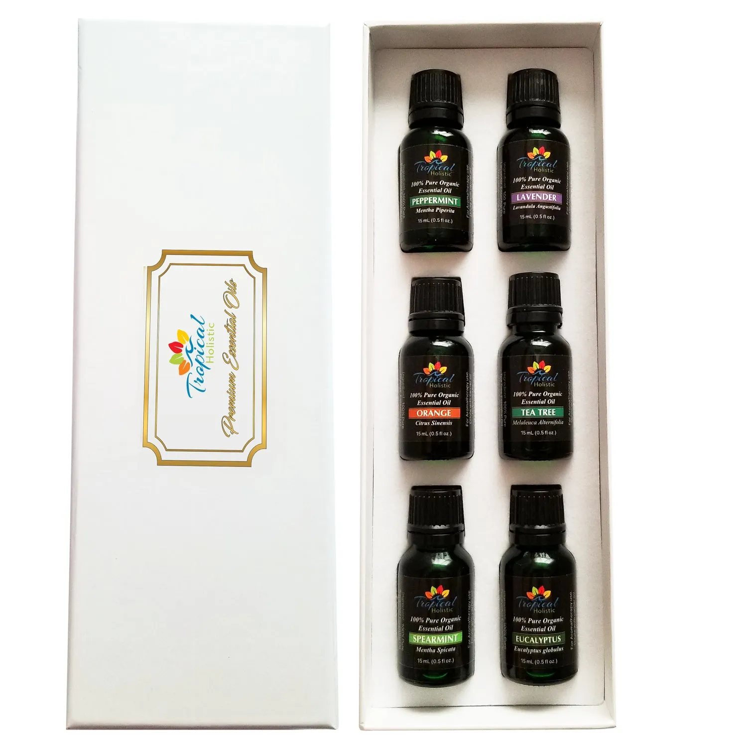 Organic Essential Oil Aromatherapy Starter Kit, (Pack of 6/15ml) 