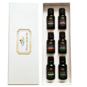 Organic Essential Oil Aromatherapy Starter Kit, (Pack of 6/15ml) 