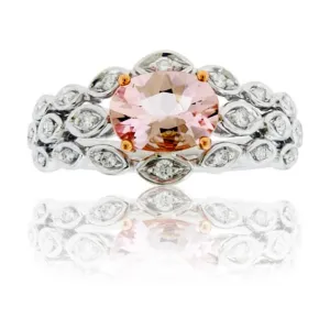 Oval East-West Morganite & Diamond Ring