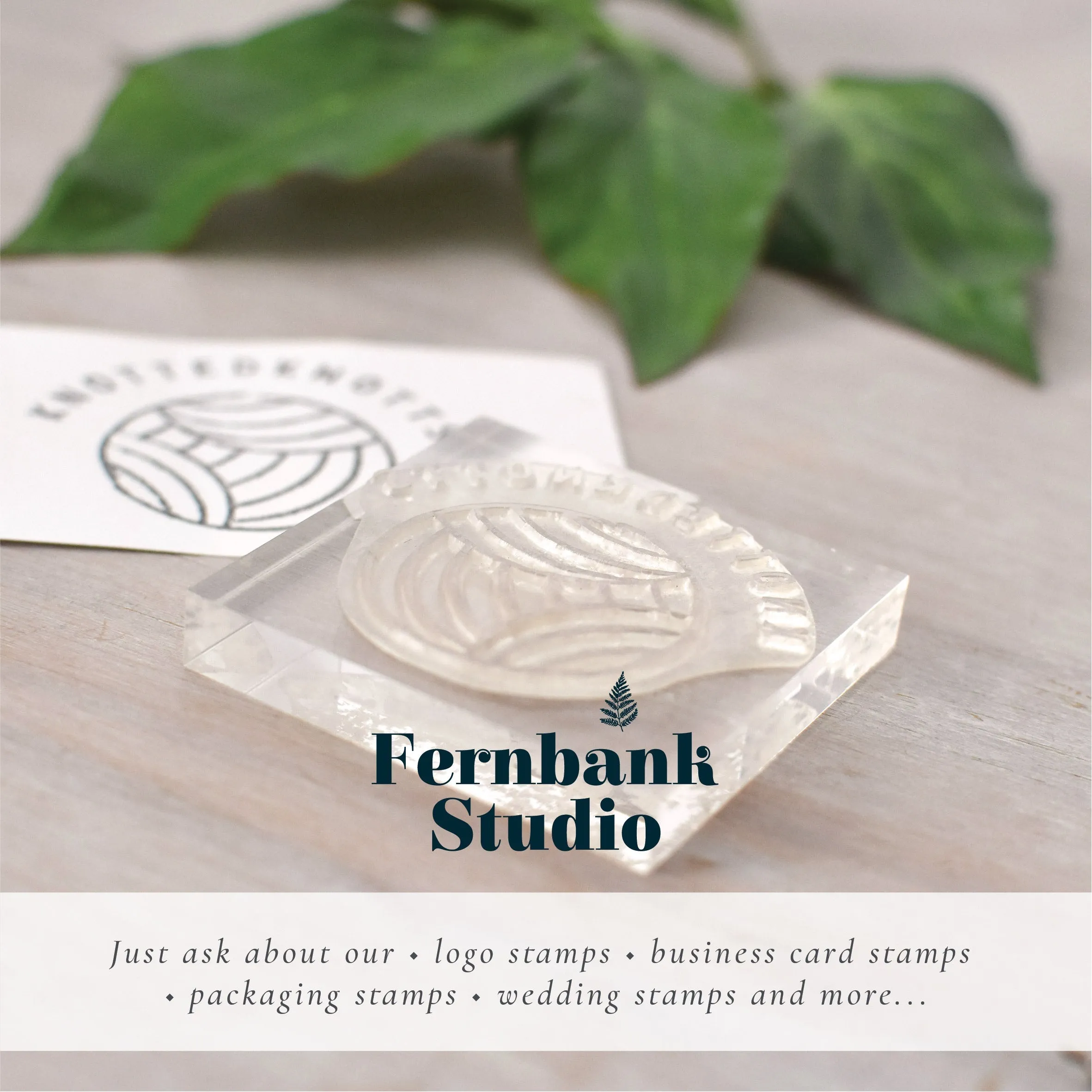 Oval Rosemary Envelope Address Lines Stamp