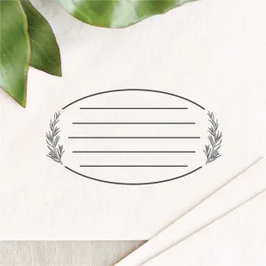 Oval Rosemary Envelope Address Lines Stamp