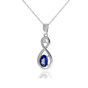 Oval Tanzanite & Diamond Infinity Style Pendant