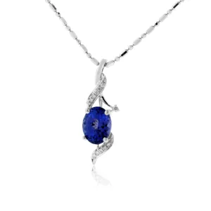 Oval Tanzanite & Diamond Pendant