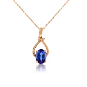 Oval Tanzanite & Diamond Pendant