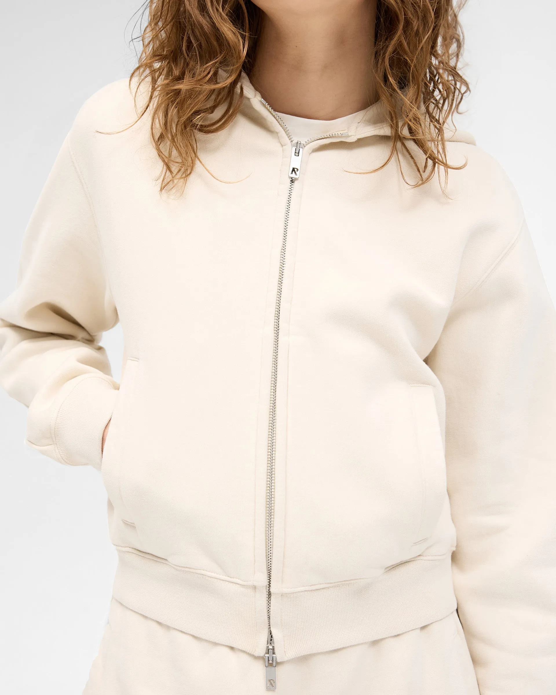 Owners Club Slim Zip Hoodie - Oat Milk