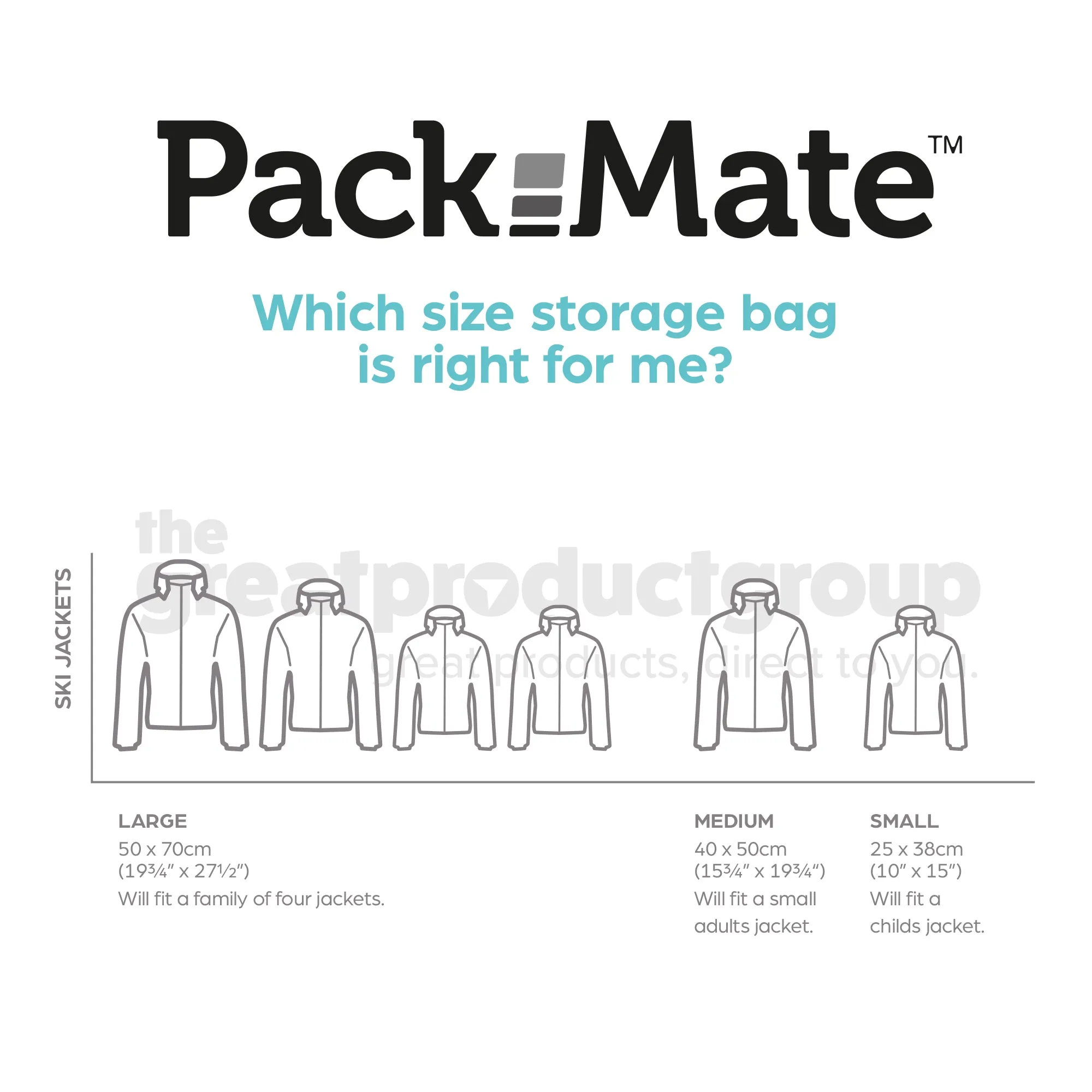 Packmate 4pc Travel / Roll Storage Bag Set (1 Small, 2 Medium, 1 Large)