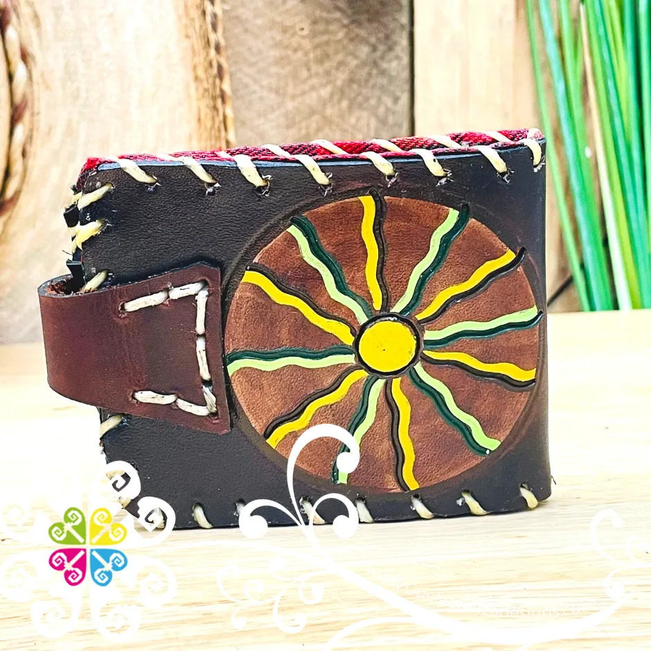 Painted Brown Men Leather Wallet - Cartera de Hombre