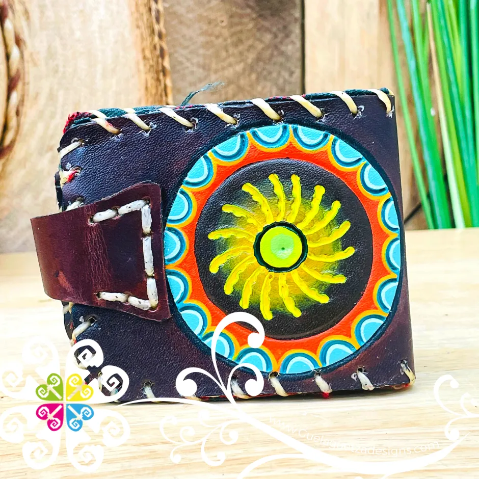 Painted Brown Men Leather Wallet - Cartera de Hombre