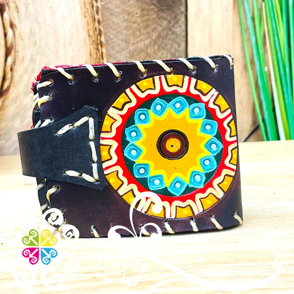 Painted Brown Men Leather Wallet - Cartera de Hombre
