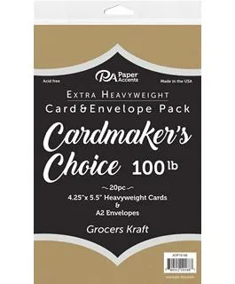 Paper Accents Grocers Kraft Card & Envelope Sets {B402}