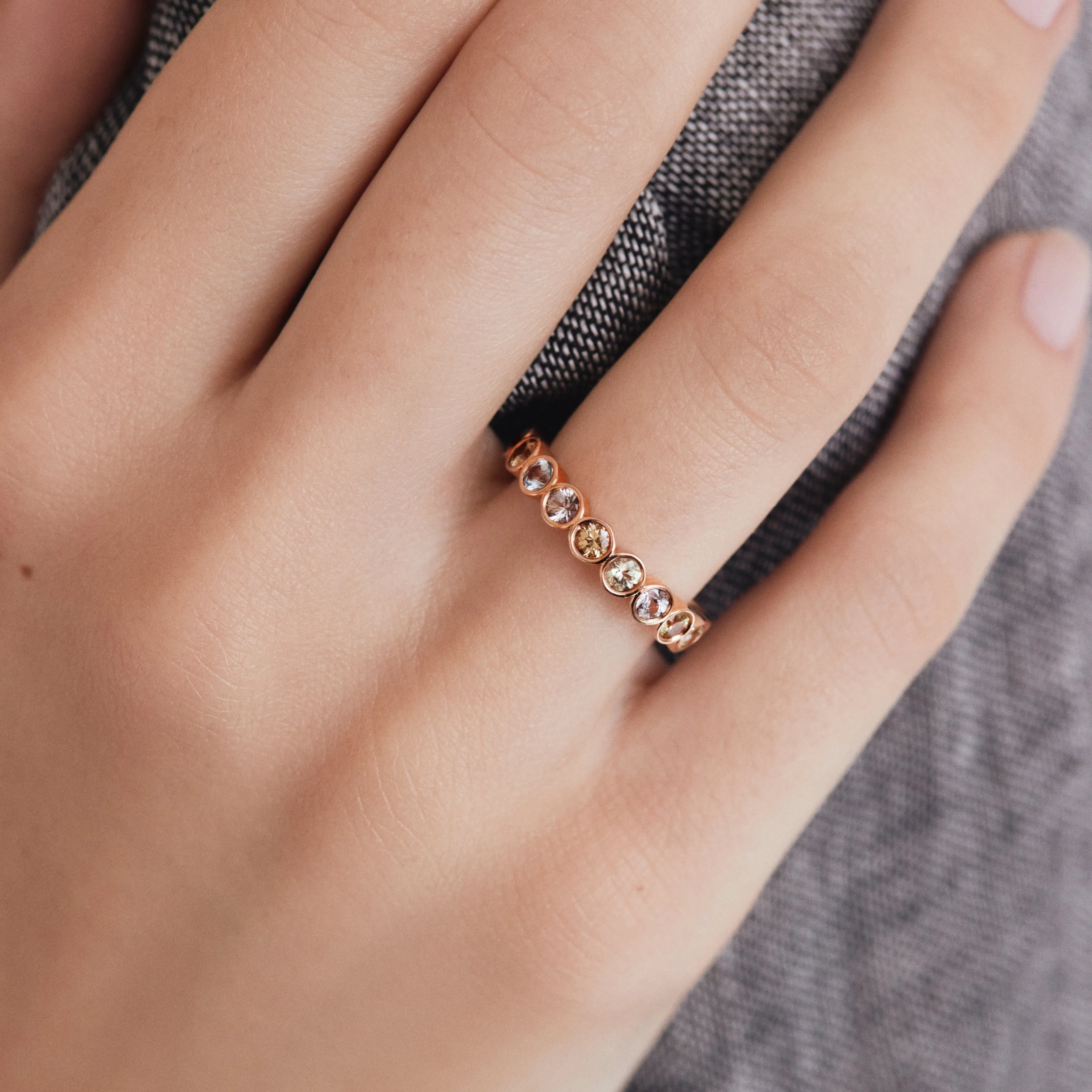 Pastel Sapphire Eternity Band
