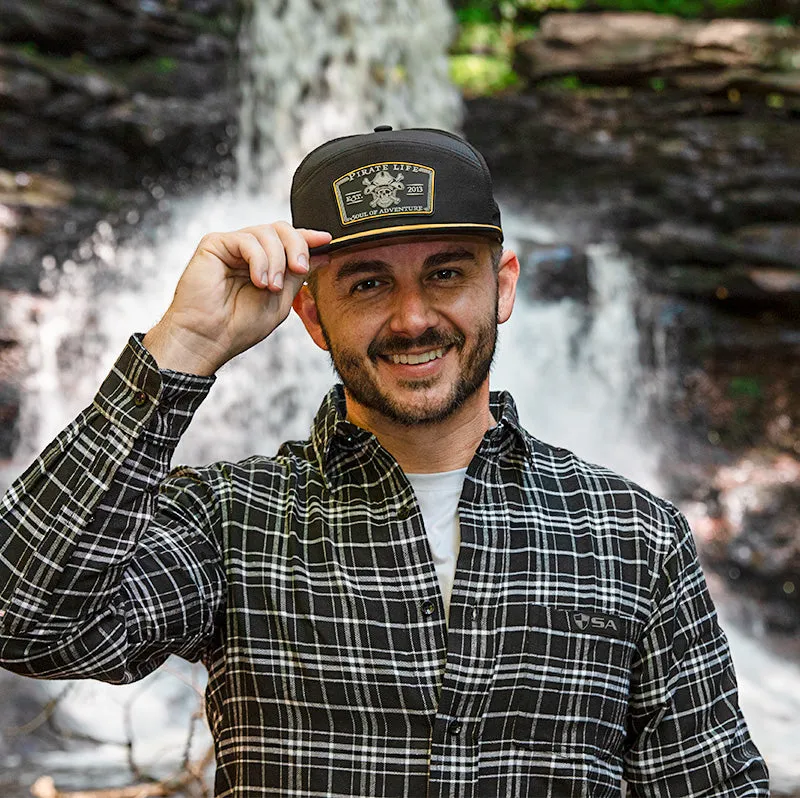 Performance Flat Bill Snapback | Black | Pirate's Life