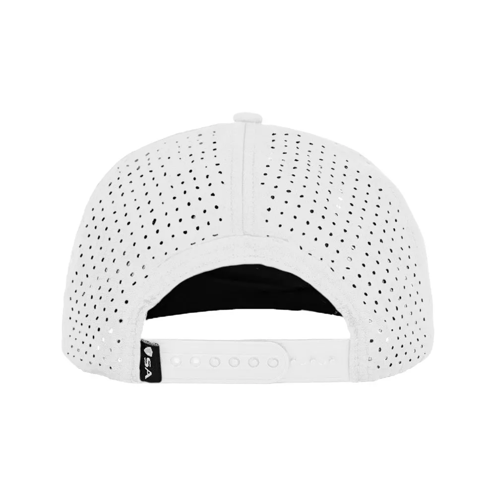 Performance Flat Bill Snapback | Diamond Head View | White