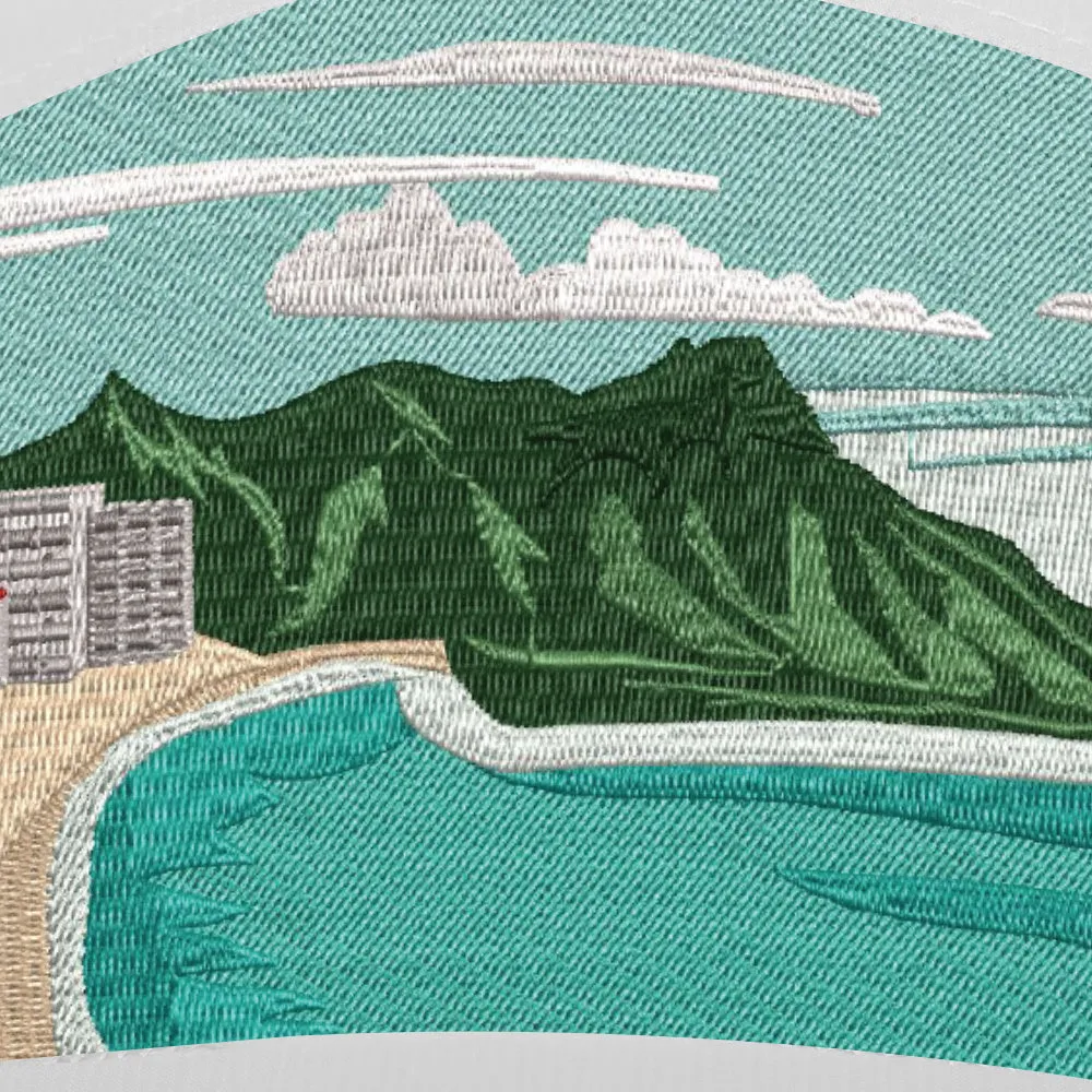 Performance Flat Bill Snapback | Diamond Head View | White