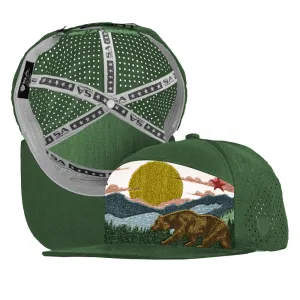 Performance Flat Bill Snapback | Golden State Stealth | Dark Green PreOrder