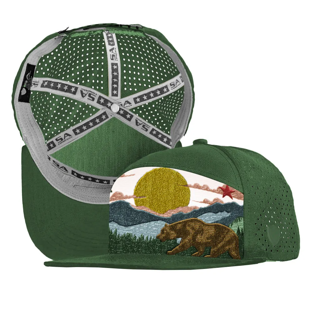 Performance Flat Bill Snapback | Golden State Stealth | Dark Green PreOrder
