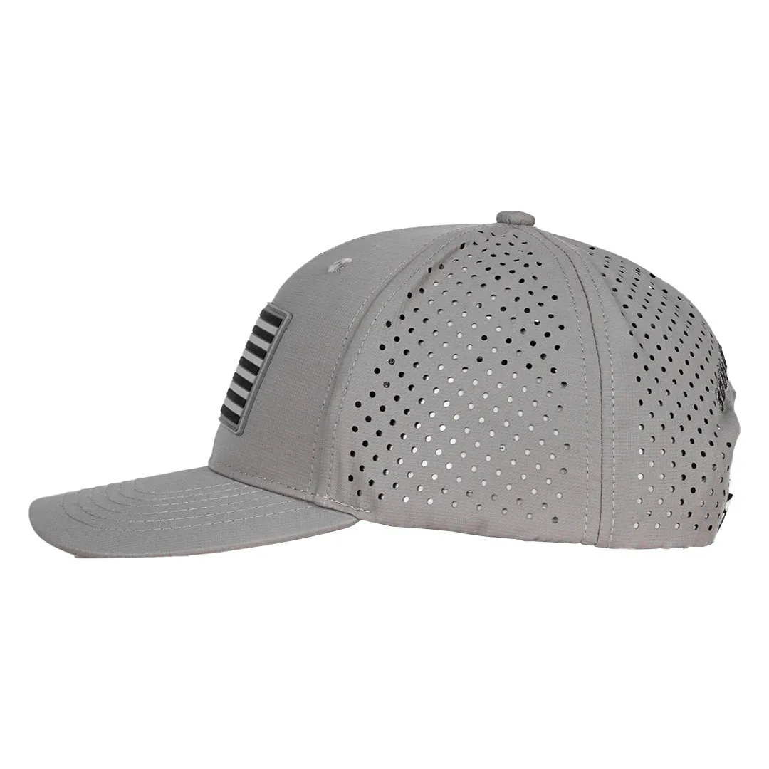 Performance Snapback | Blackout American Flag | Grey
