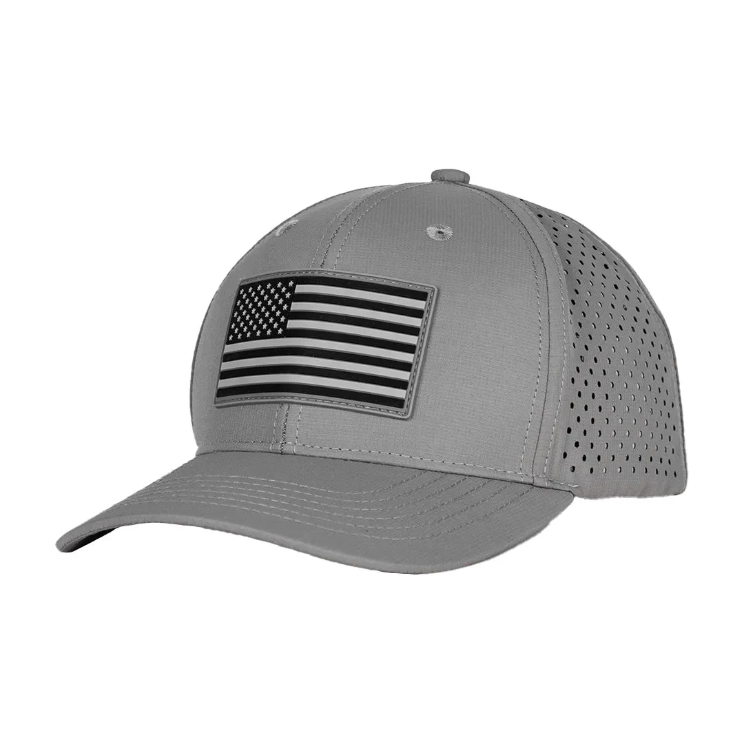 Performance Snapback | Blackout American Flag | Grey