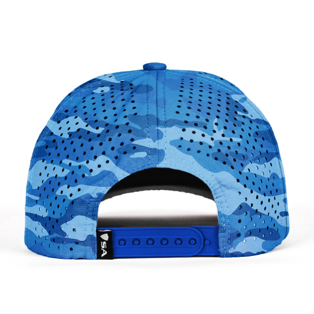 Performance Snapback | Blue Military Camo