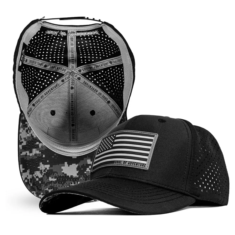 Performance Snapback | SOA Flag | Blackout Digi Camo