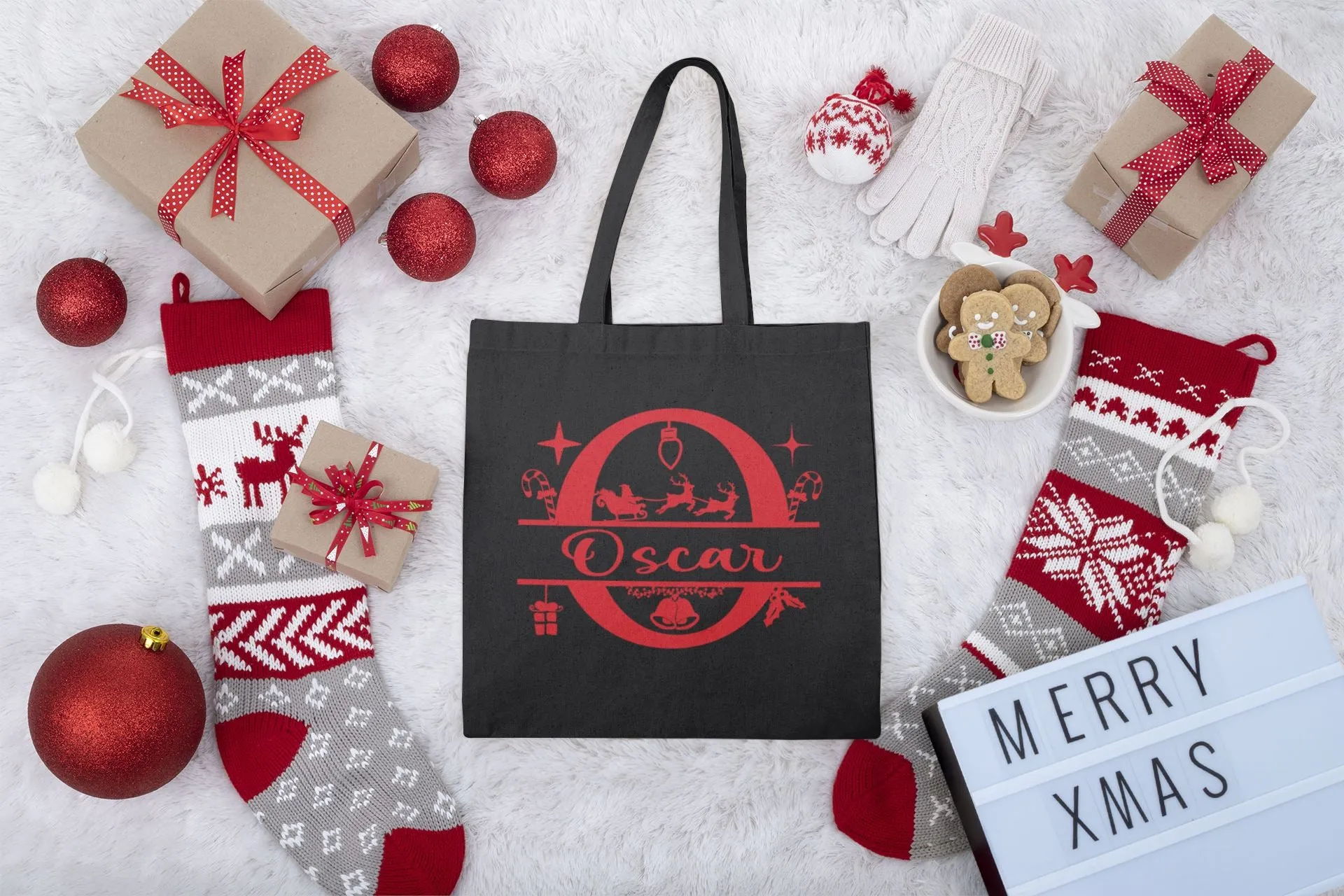 Personalised Christmas Eve Initial Bag