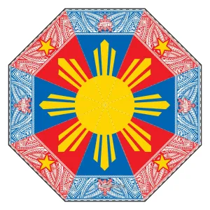 Philippines Sun Tribal Small Semi-Automatic Foldable Umbrella