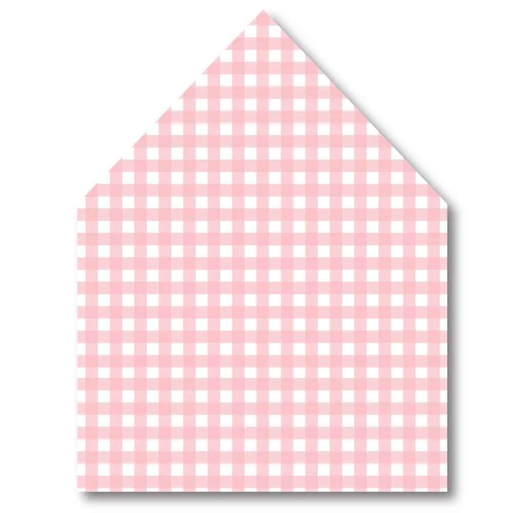 Pink Check Envelope Liner