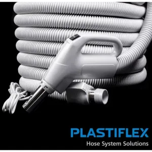 Plastiflex Crushproof Hose W/ Gas Pump Swivel Handle 30' Light Grey
