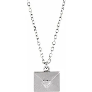 Platinum Heart Envelope 16-18" Necklace