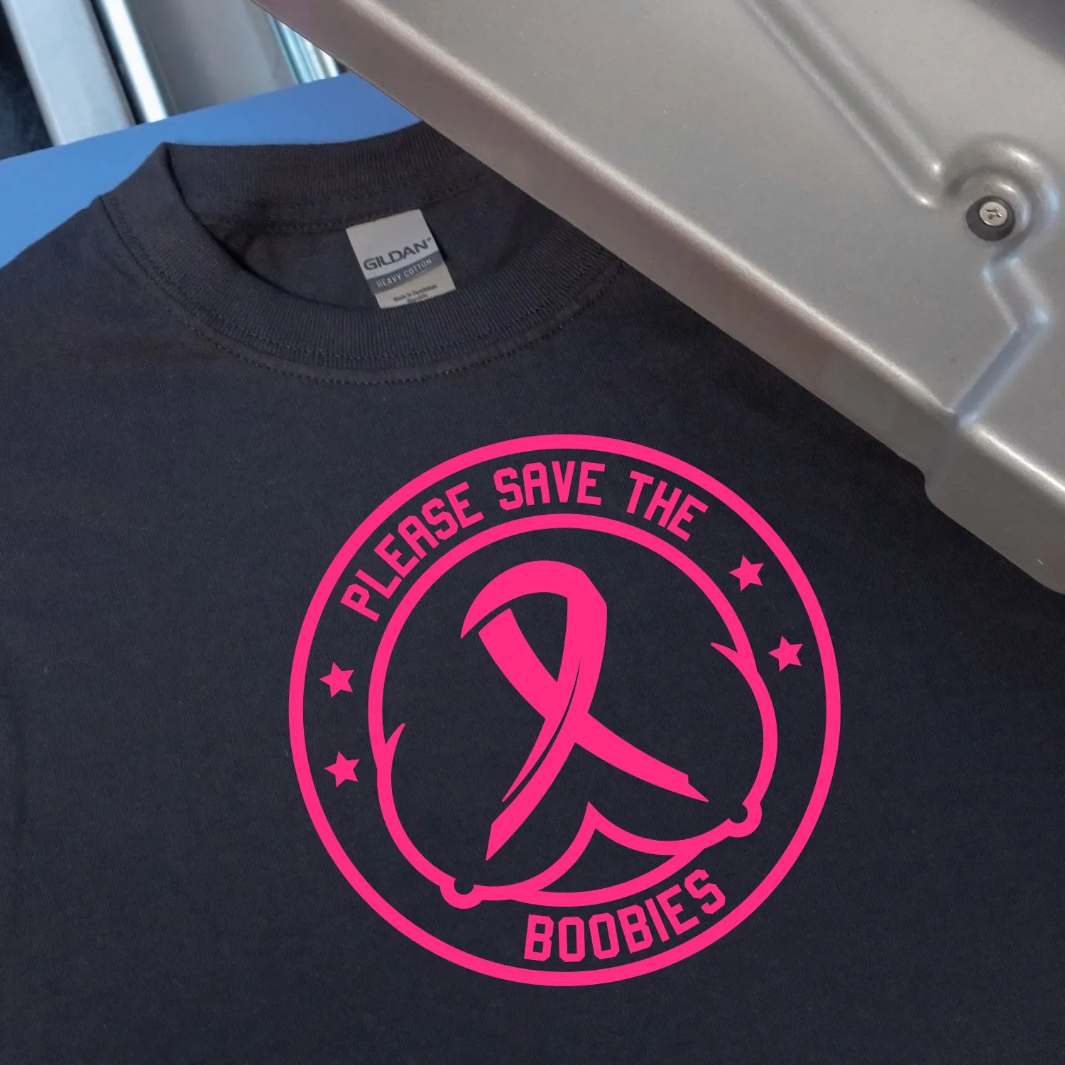 Please Save The Boobies Breast Cancer Awareness Heat Transfer