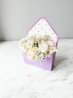 Polka Dot Envelope Shape Flower Box in Variety Color