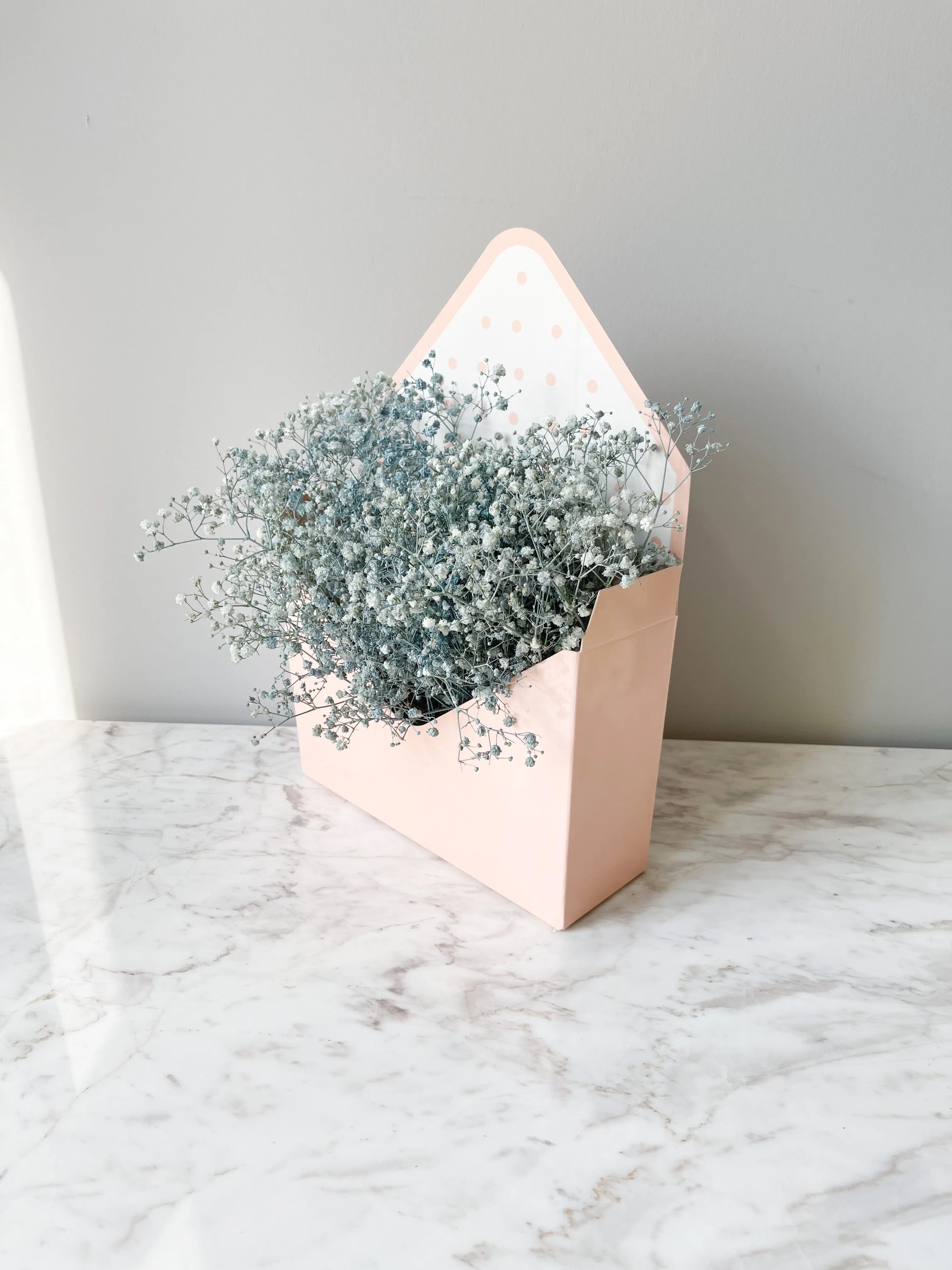 Polka Dot Envelope Shape Flower Box in Variety Color