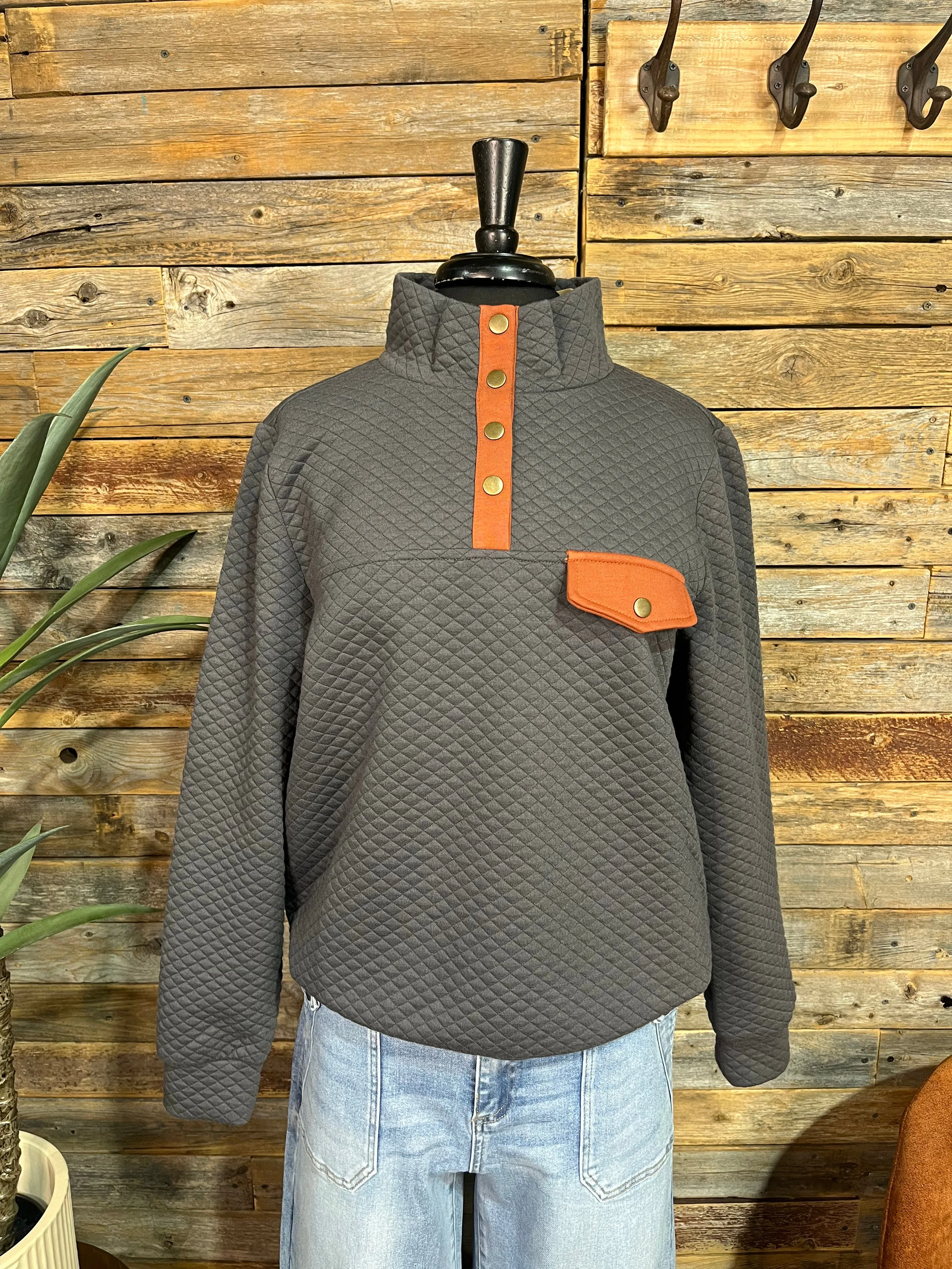 Polo Collar Pullover Top