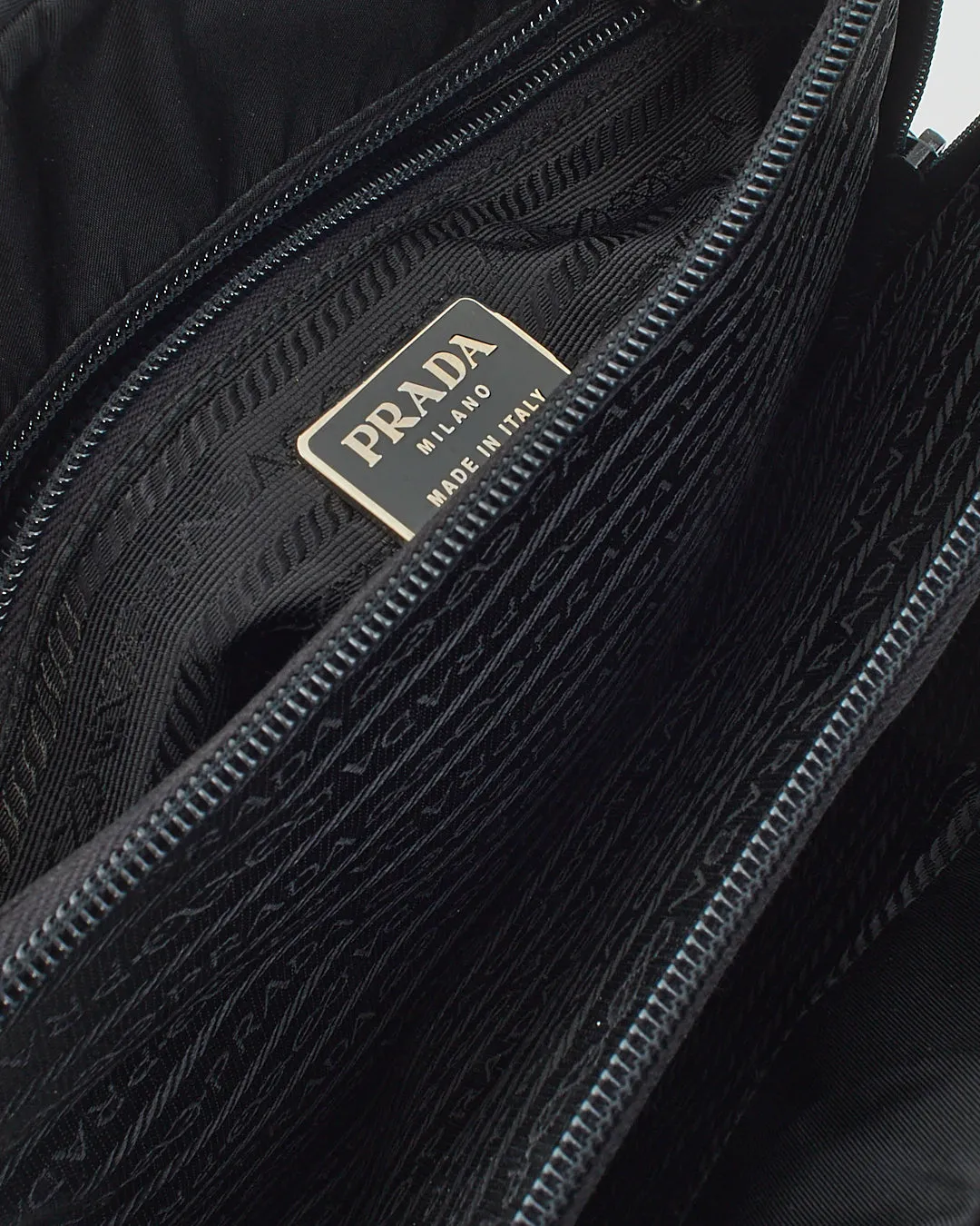 Prada Black Nylon Tessuto Top Handle B8497 Compartment Bag