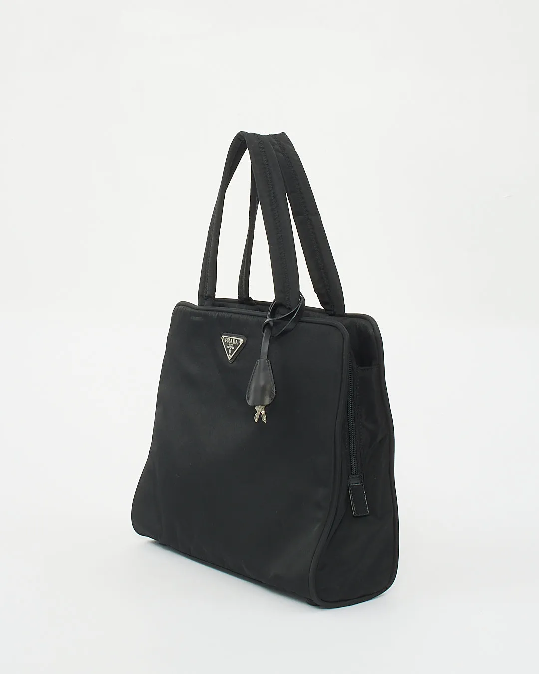 Prada Black Nylon Tessuto Top Handle B8497 Compartment Bag
