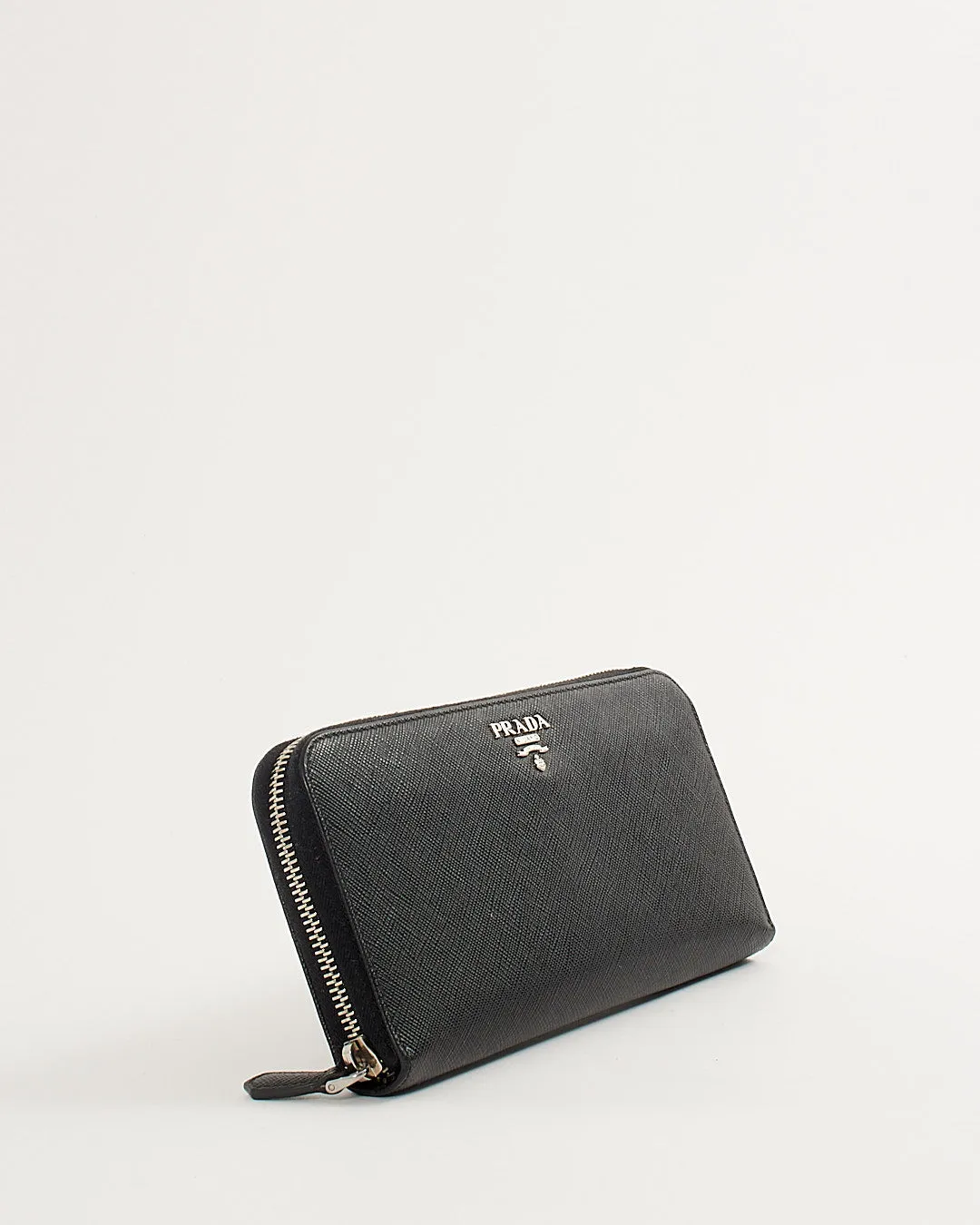 Prada Black Saffiano Leather Zippy Wallet