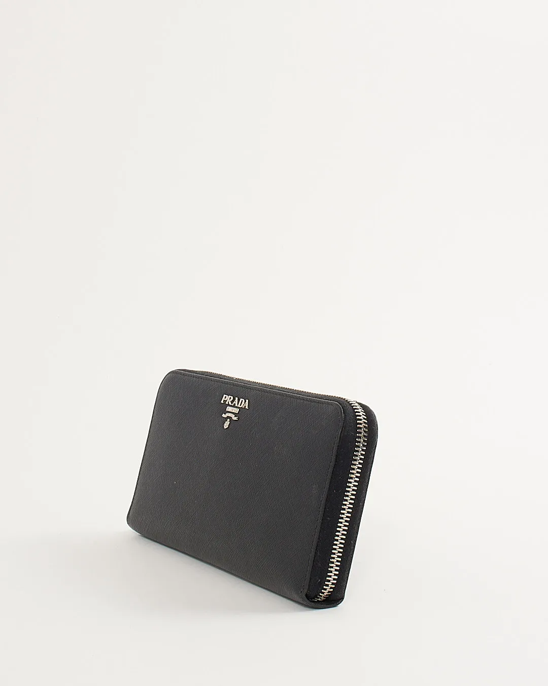 Prada Black Saffiano Leather Zippy Wallet