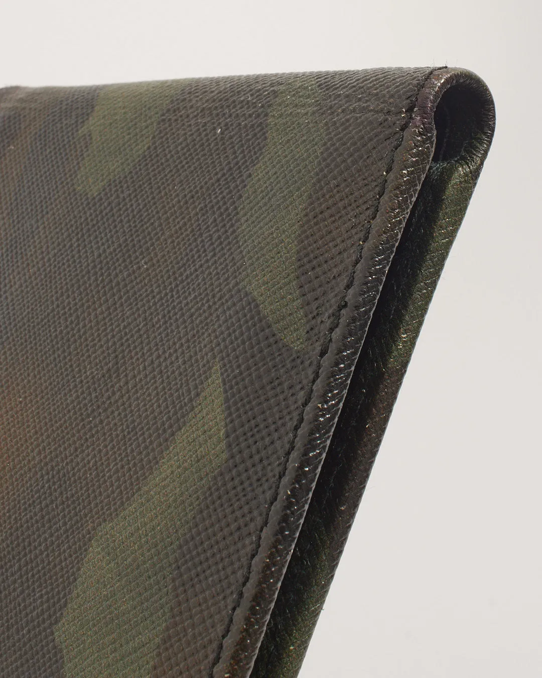 Prada Green Camo Saffiano Leather Bi-Fold Wallet