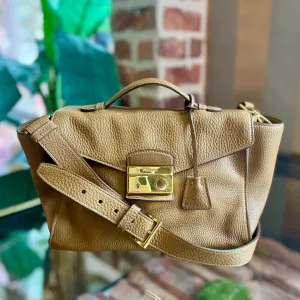 PRADA Sound Brown Vitello Daino Two Way Shoulder Bag TS3907