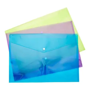 Premier Office A3 Button Document Wallets Pack 3