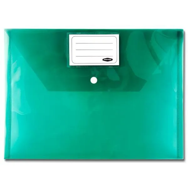 Premier Office Packet of 5 A4 Button Wallets - Coloured