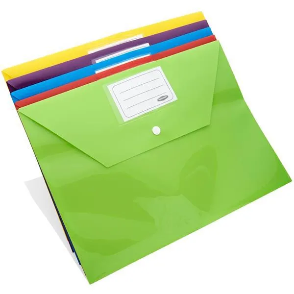 Premier Premtone Packet of 5 X A4 Button Storage Wallets