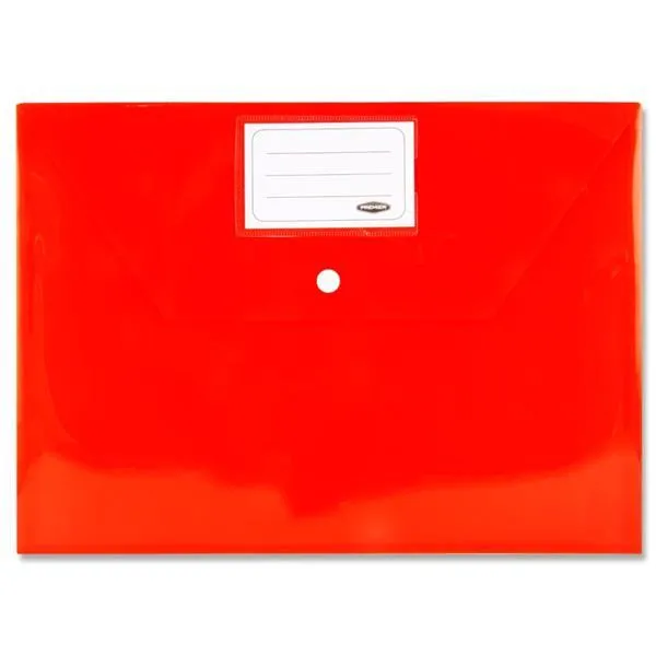 Premier Premtone Packet of 5 X A4 Button Storage Wallets