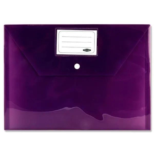 Premier Premtone Packet of 5 X A4 Button Storage Wallets