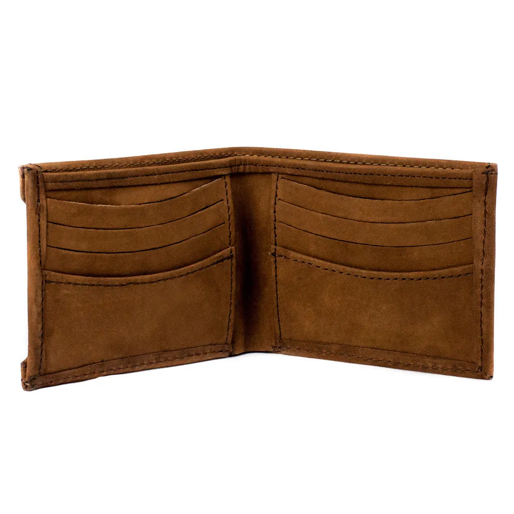 PU441Billfold with Front Card Slot- Brown
