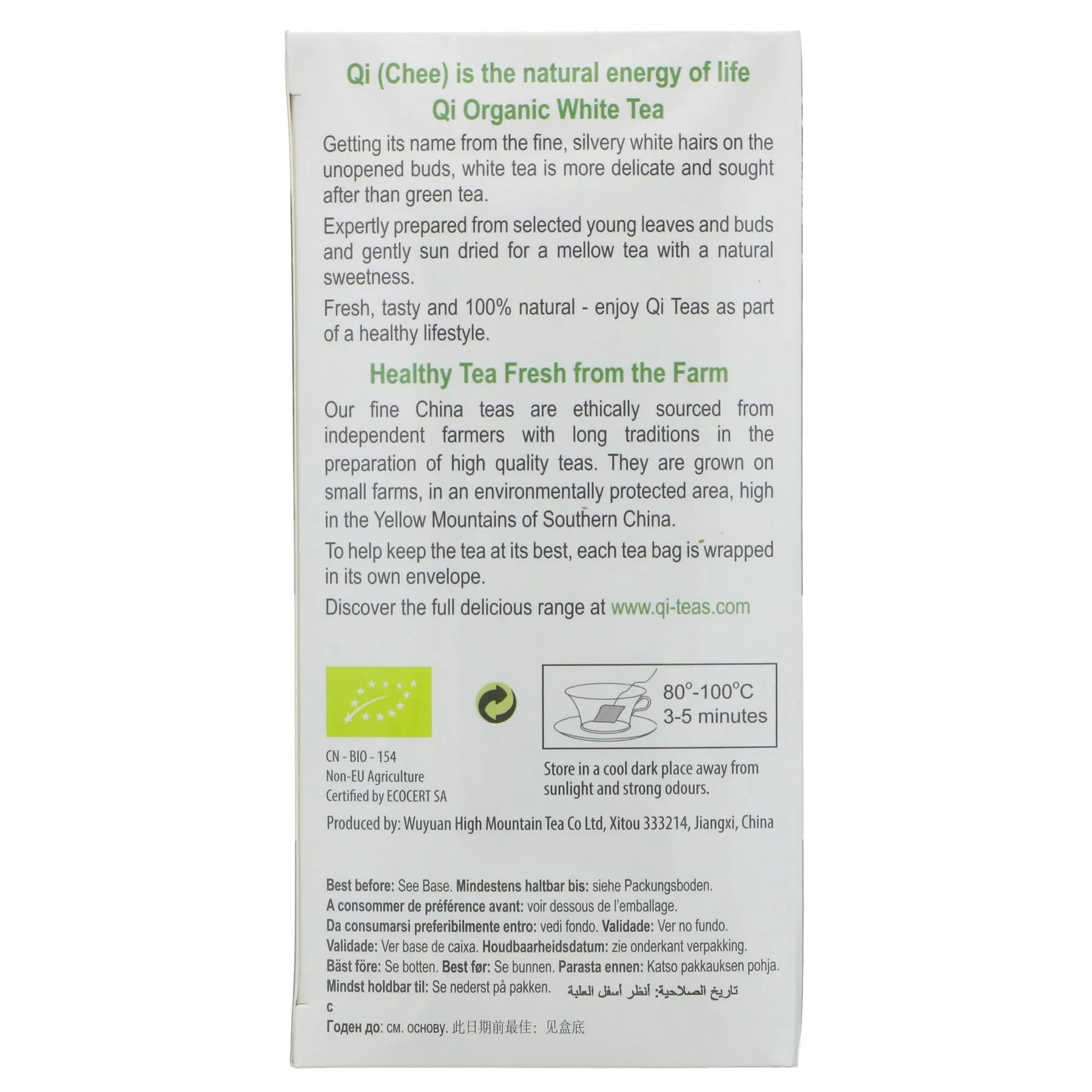 Qi | Fairtrade White Tea - Envelope, string and tagged | 25 bags