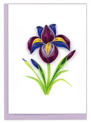 Quilled Iris Flower Gift Enclosure Mini Card