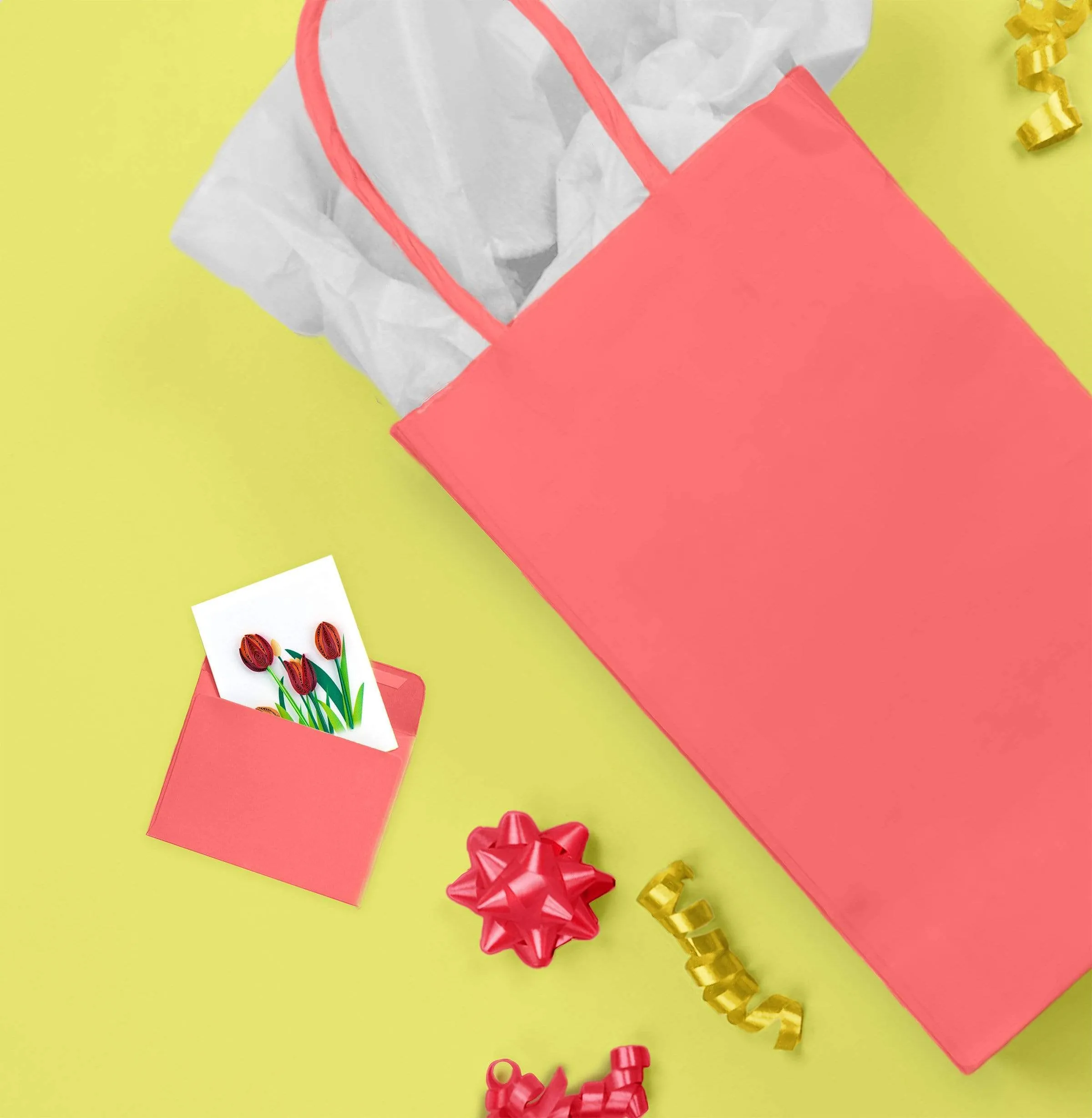 Quilled Red Tulip Gift Enclosure Mini Card