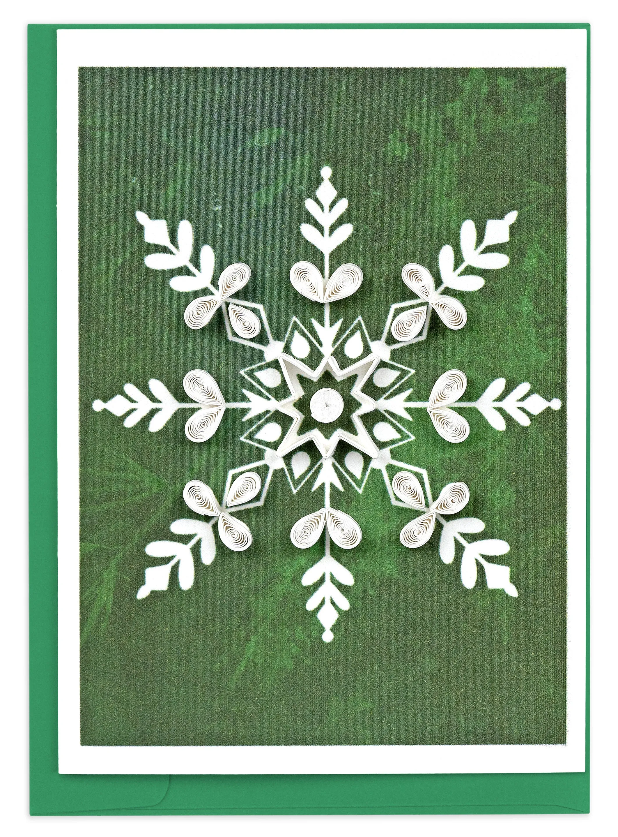 Quilled Snowflake on Pine Gift Enclosure Mini Card